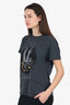 Christian Dior Grey 'X111 Death' Printed T-Shirt Size L