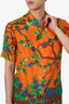 Gucci Orange/Green SilkFloral Print Button Down Short Sleeve Shirt Size 44 Mens
