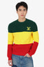 Louis Vuitton Green/Yellow/Red Knit Striped Long Sleeve 'LV' Sweater Size XS