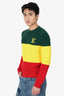 Louis Vuitton Green/Yellow/Red Knit Striped Long Sleeve 'LV' Sweater Size XS