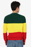 Louis Vuitton Green/Yellow/Red Knit Striped Long Sleeve 'LV' Sweater Size XS