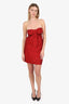 Moschino Cheap and Chic Red Twill Bow Strapless Mini Dress Size 6