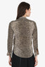 Saint Laurent Leopard Print Silk Blouse Size 34