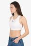 Louis Vuitton White Ribbed Chain Detail Cropped Top Size XS