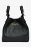 Christian Dior Black Grained Calfskin Bucket Bag with Strap