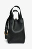Christian Dior Black Grained Calfskin Bucket Bag with Strap