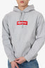 Supreme Grey/Red Logo Hoodie Size M Mens