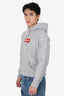 Supreme Grey/Red Logo Hoodie Size M Mens