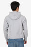 Supreme Grey/Red Logo Hoodie Size M Mens