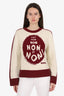 Christian Dior Cream/Burgundy Wool/Cashmere Sweater Size 6