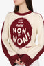 Christian Dior Cream/Burgundy Wool/Cashmere Sweater Size 6