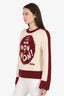 Christian Dior Cream/Burgundy Wool/Cashmere Sweater Size 6