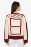 Christian Dior Cream/Burgundy Wool/Cashmere Sweater Size 6