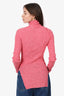 Celine Pink Knit Ribbed Long Sleeve Turtle Neck Sweater Size XS