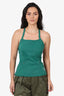 Marine Serre White Label Green Tie Up Back Strappy Top Size XS