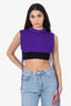 Jean Paul Gaultier Purple Merino Wool Knit Strappy Cropped Top Size XS