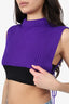 Jean Paul Gaultier Purple Merino Wool Knit Strappy Cropped Top Size XS