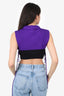Jean Paul Gaultier Purple Merino Wool Knit Strappy Cropped Top Size XS