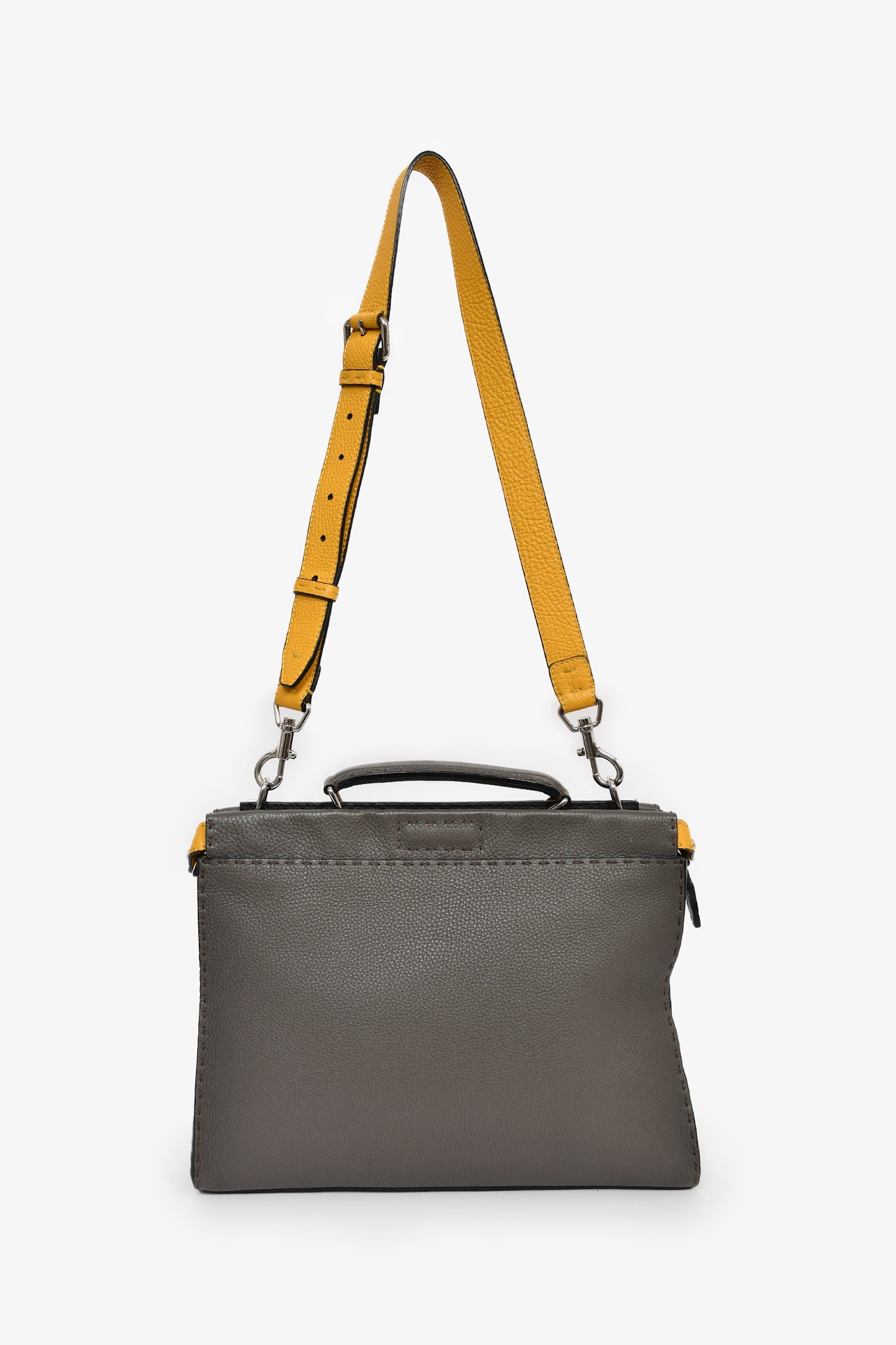 Fendi Taupe Leather Large Selleria Peekaboo Briefcase – Mine & Yours