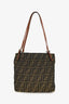 Fendi Brown Canvas Zucca Jacquard Baguette Tote Bag