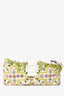 Fendi Limited Edition White/Green Fringe Beaded Embroidery Baguette Pochette