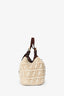 Fendi Beige/Brown Velvet/Leather Zucca Baguette Hobo Bag