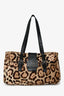 Fendi Leopard Print Ponyhair Mamma Baguette Handle Bag