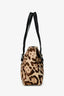 Fendi Leopard Print Ponyhair Mamma Baguette Handle Bag