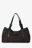 Fendi Brown/Black Zucca Canvas Baguette Hobo Bag