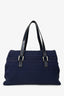Fendi Blue FF Zucchino Large Forever Handle Bag