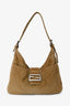Fendi Brown Corduroy Baguette Hobo Shoulder Bag