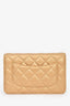 Pre-Loved Chanel™ 2019 Gold Metallic Enamel CC Logo Wallet On Chain