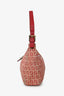 Fendi Red/Beige FF Zucca Baguette Shoulder Bag