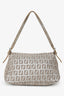 Fendi Silver/Beige FF Zucca Baguette Shoulder Bag