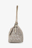 Fendi Silver/Beige FF Zucca Baguette Shoulder Bag