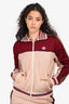 Gucci Cream/Burgundy GG Web Sleeve Zip Up Track Jacket Size XS