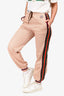 Gucci Cream/Burgundy GG Web Side Track Pants Size XS