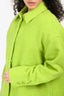 Samsoe Samsoe Neon Green Wool Blend Loose Fit Collared Jacket Size S