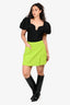 Samsoe Samsoe Neon Green Wool Blend 'Inez' Mini Skirt Size S