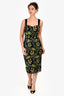 Dress The Population Black Sequin Mesh Sleeveless Midi Dress Size S