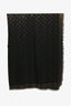 Louis Vuitton Silk Black 'So Shine Monogram' Shawl