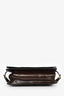 Prada Brown Leather Buckle Detail Shoulder Bag