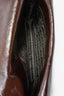 Prada Brown Leather Buckle Detail Shoulder Bag