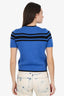 Miu Miu Blue/Black Knit Wool Spaceship Short Sleeve Sweater Size 36