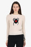 Christian Dior Cream/Black Cashmere Spider Knit Sweater Size 6