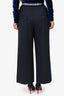 Celine Dark Grey Wool Logo Waistband Pants Size 34