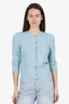 Pre-Loved Chanel™ Blue Linen/Cashmere Knit Cardigan Size 36