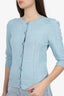 Pre-Loved Chanel™ Blue Linen/Cashmere Knit Cardigan Size 36