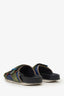 Louis Vuitton Green/Black Leather/Canvas Slides Size 5