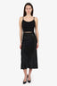 Maison Margiela Black Satin Midi Skirt Size 40